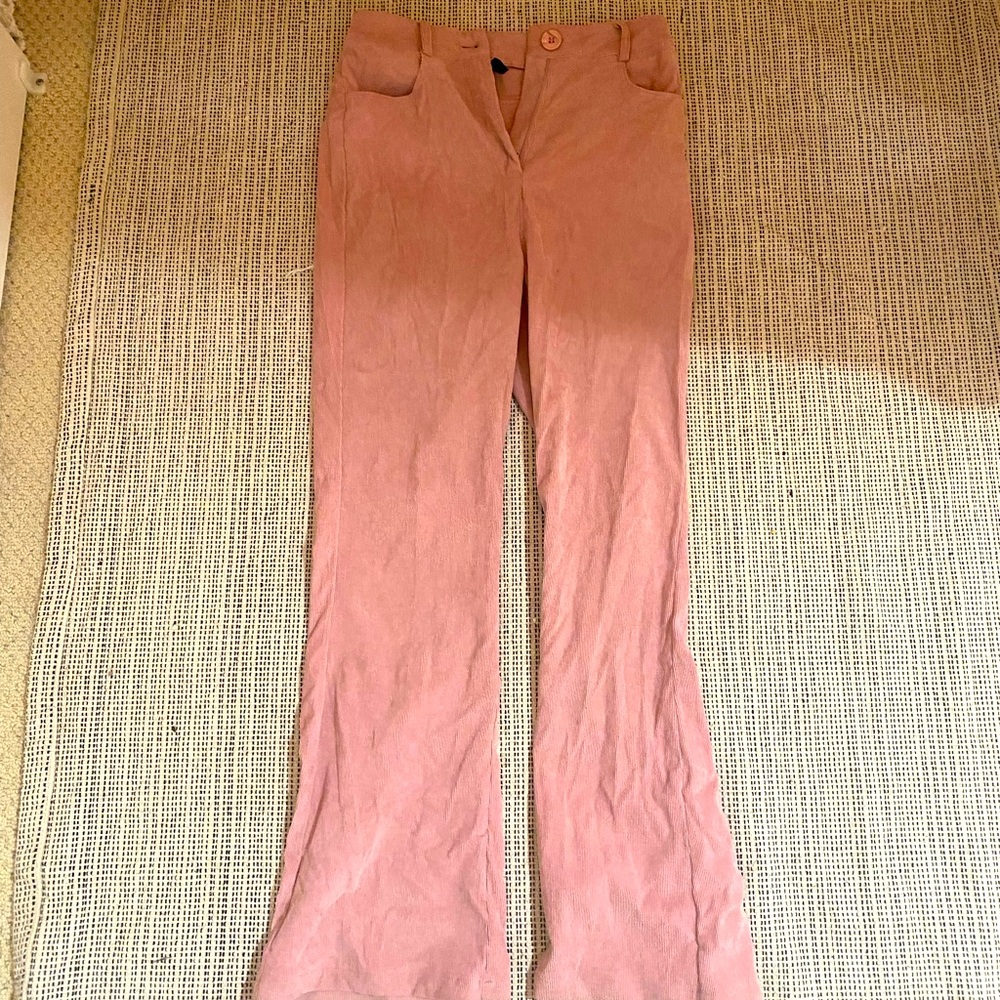 high waisted straight leg corduroy jeans